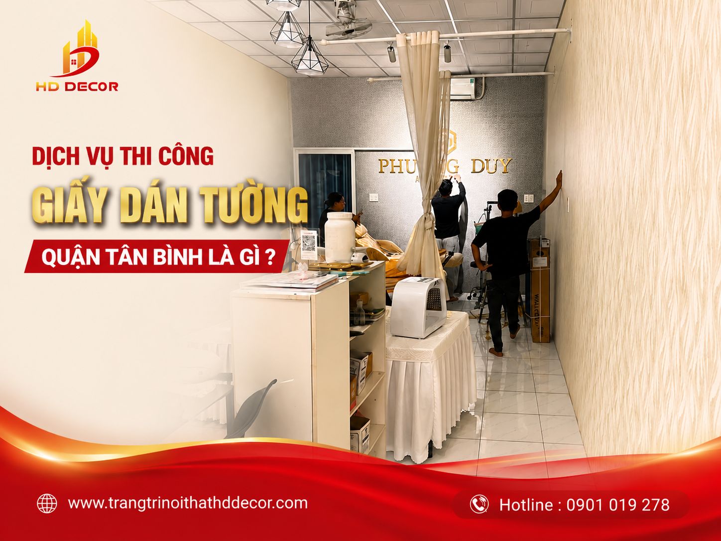 thi công giấy dán tường tân bình