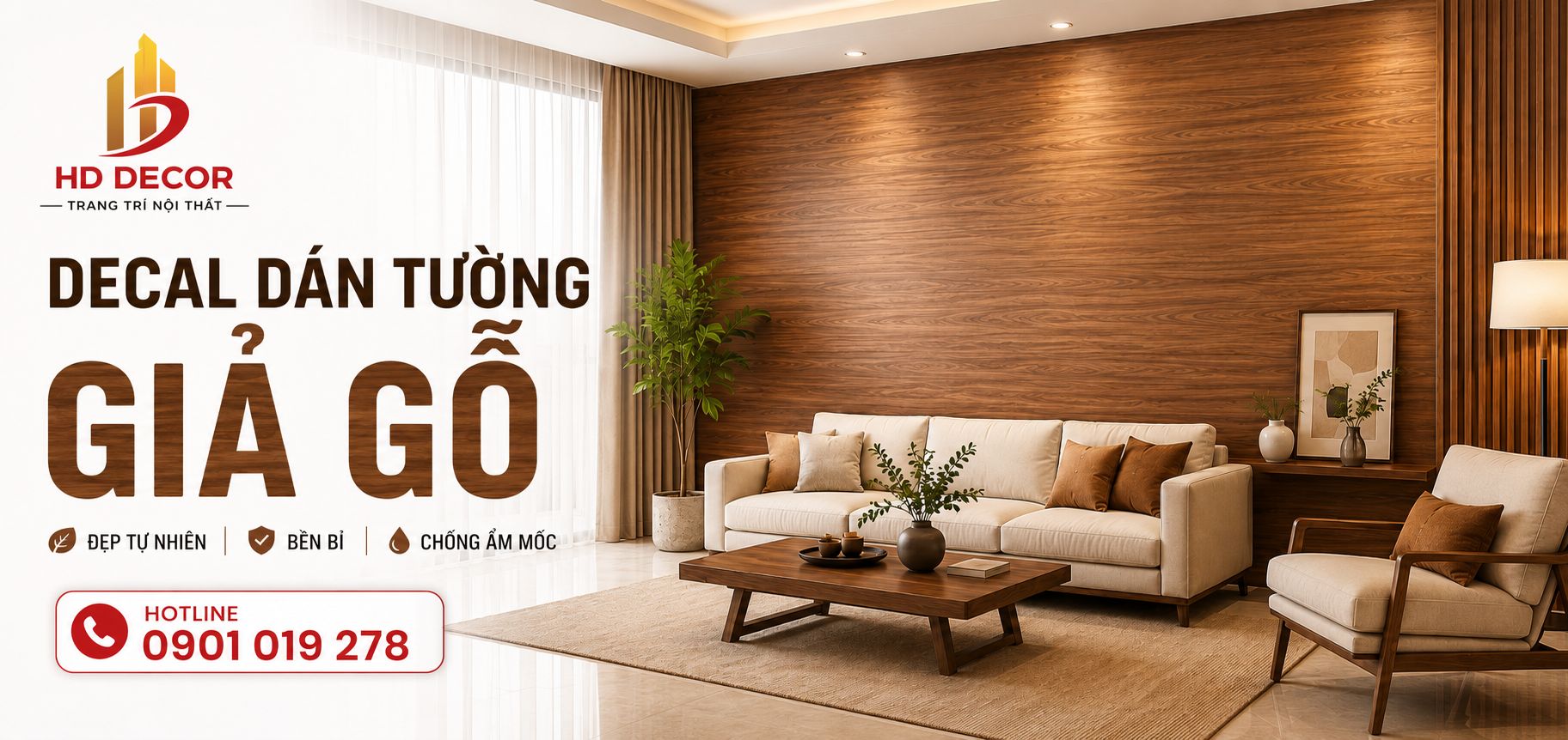 decal dán tường giả gỗ