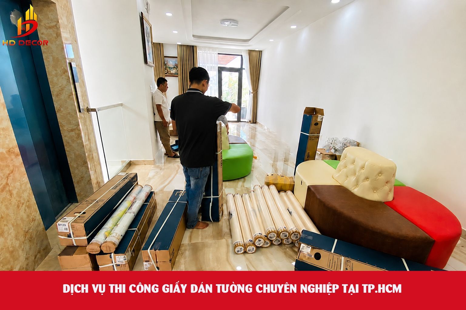 dịch vụ thi công giấy dán tường chuyên nghiệp tại TP.HCM 