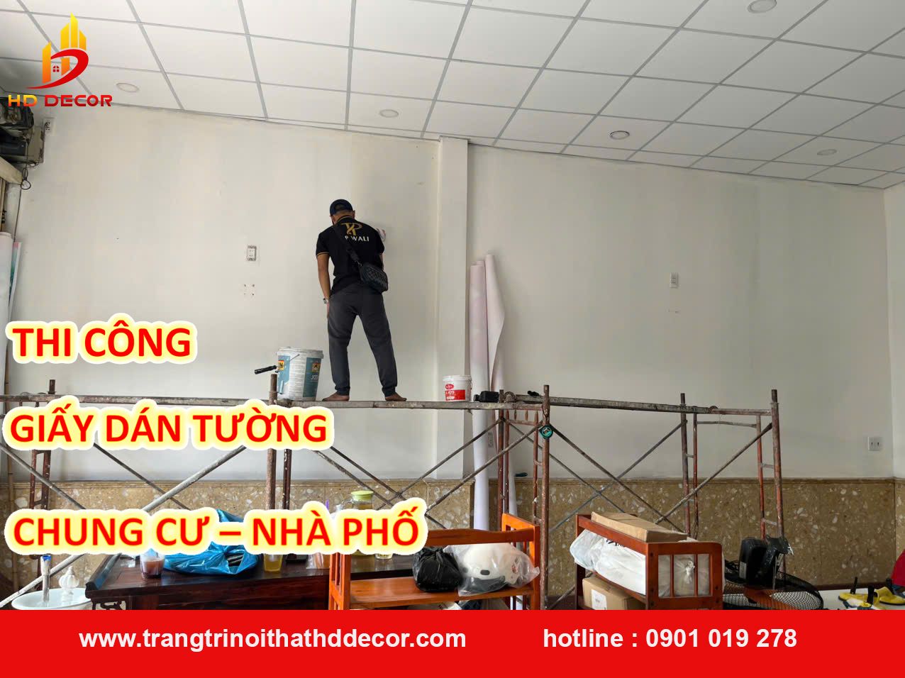 dịch vụ thi công giấy dán tường quận bình tân