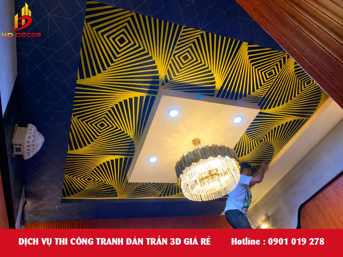 dịch vụ thi công tranh dán trần giá rẻ