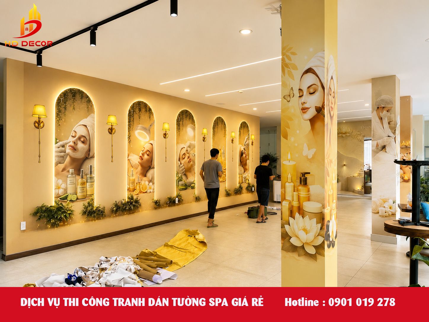 dịch vụ thi công tranh dán tường giá rẻ
