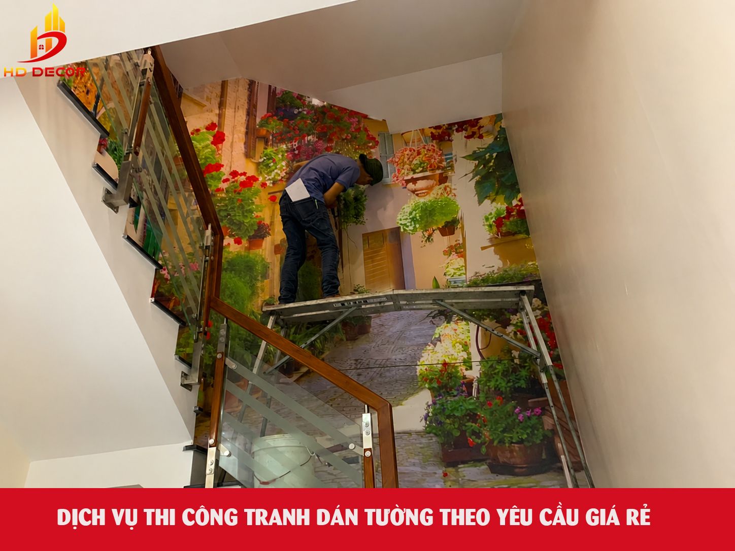 dịch vụ thi công tranh dán tường theo yêu cầu giá rẻ 