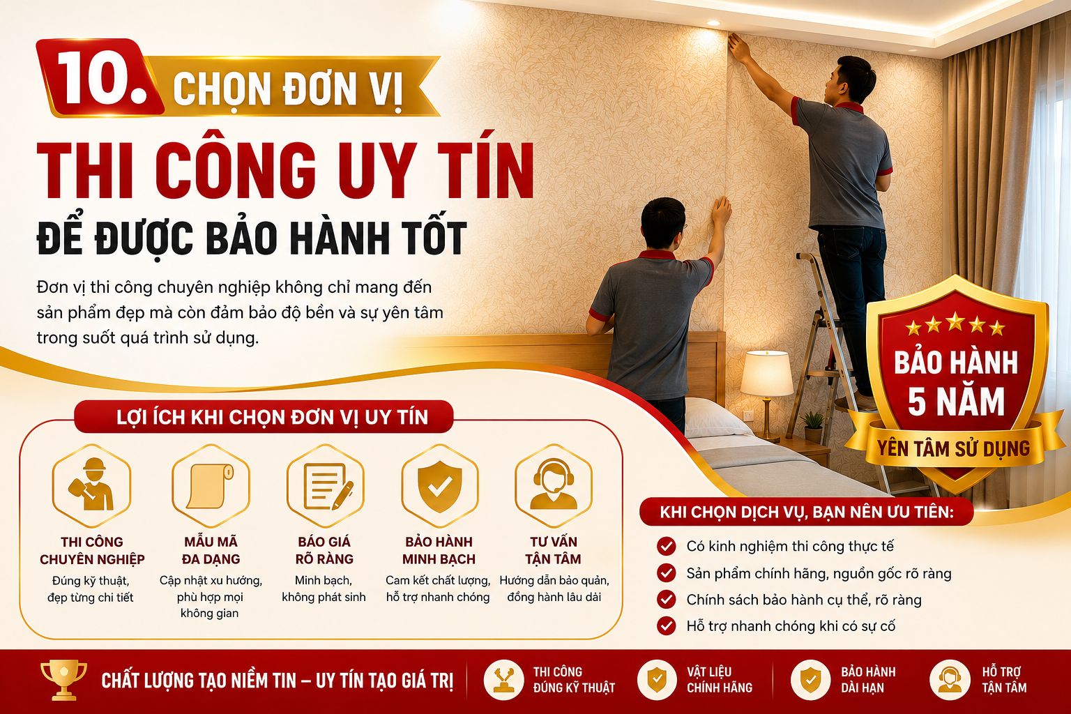 đơn vị thi công giấy dán tường giá rẻ 