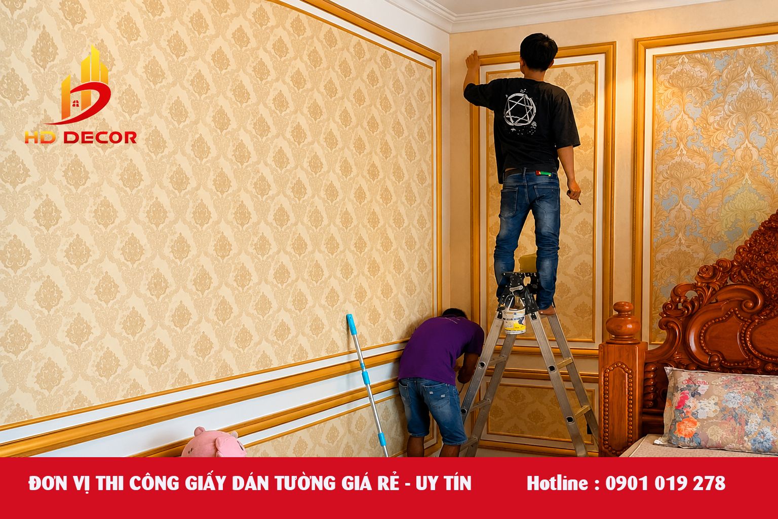 đơn vị thi công giấy dán tường giá rẻ uy tín 