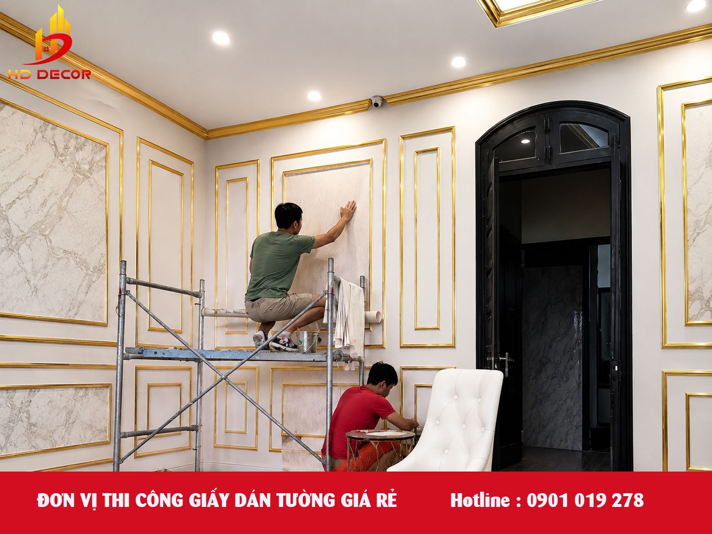 đơn vị thi công giấy dán tường giá rẻ