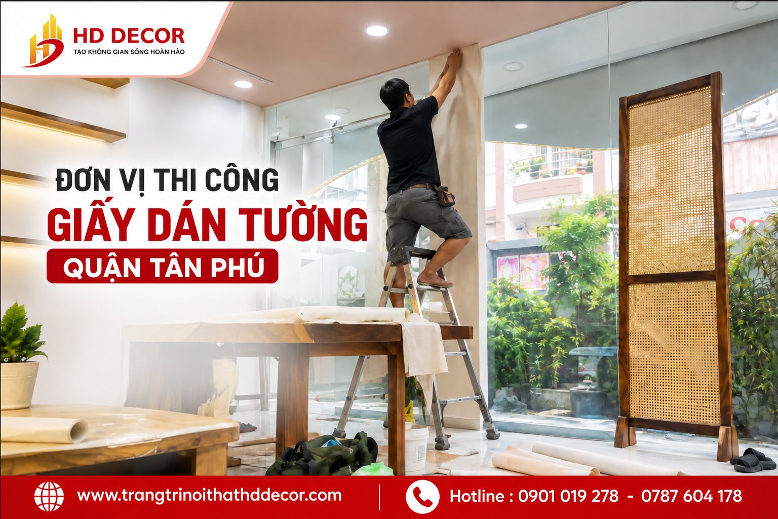 đơn vị thi công giấy dán tường tân phú