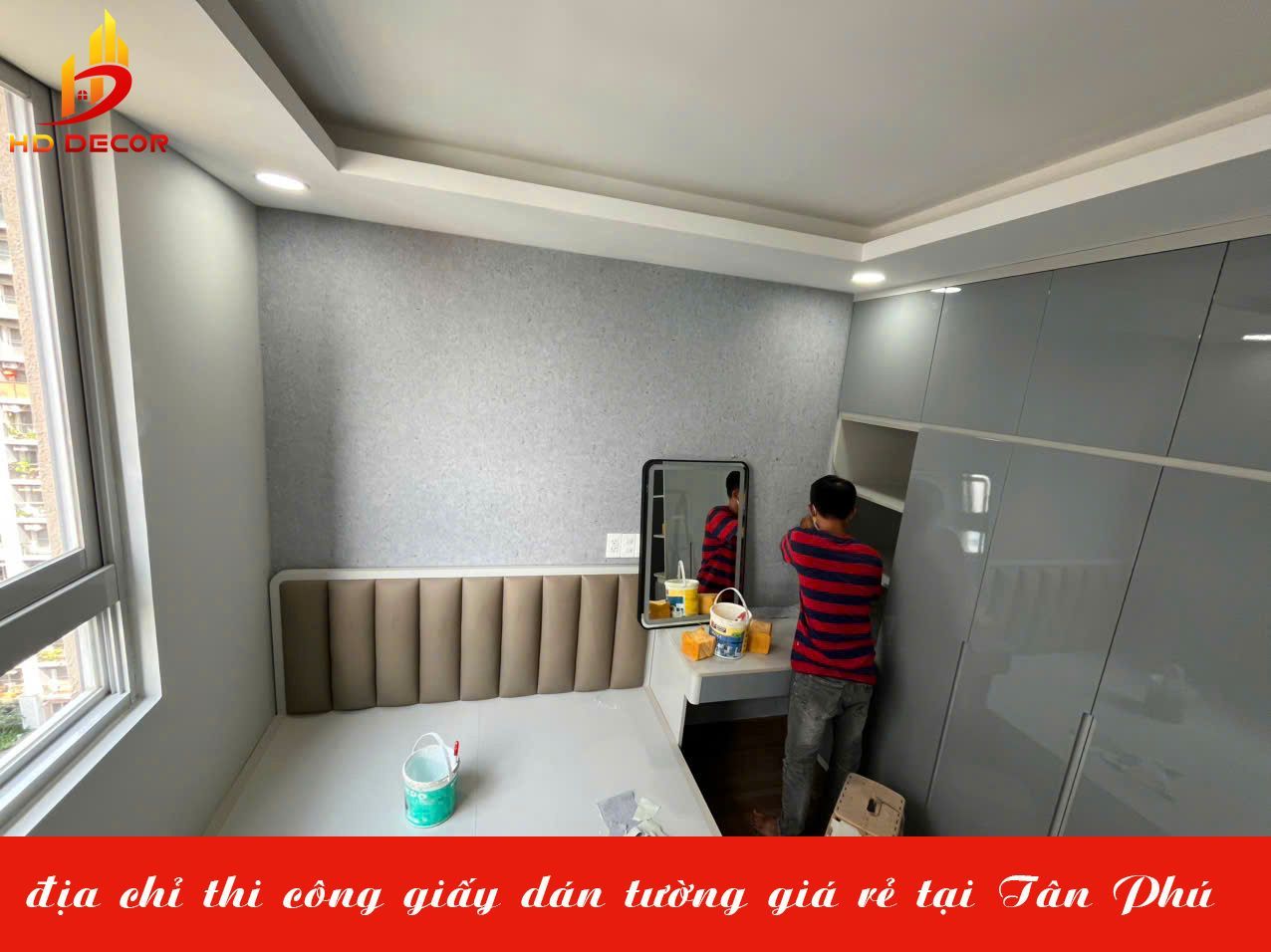 đơn vị thi công giấy dán tường giá rẻ 