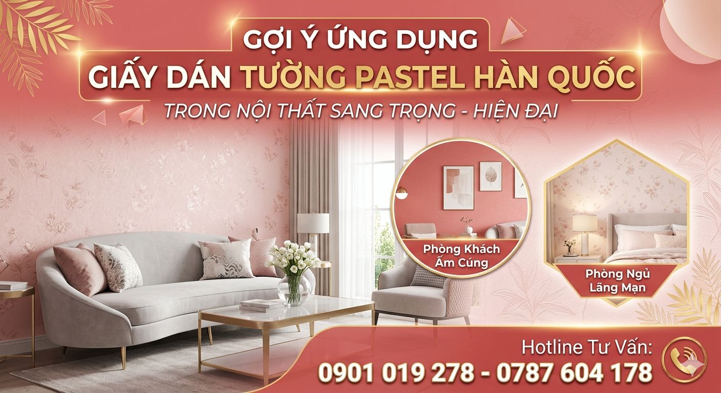 gợi ý ứng dụng giấy dán tường pastel hàn quốc