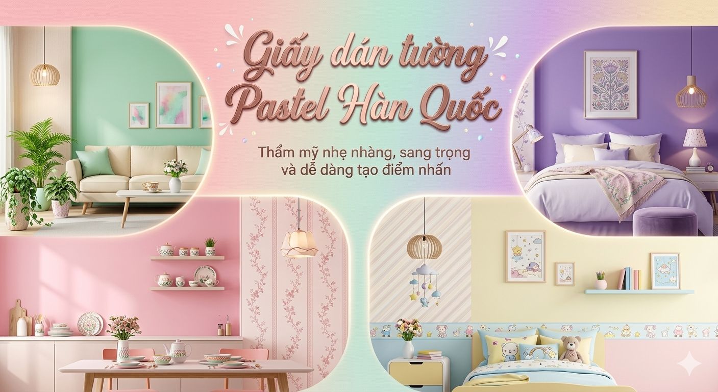 giấy dán tường pastel Thẩm mỹ nhẹ nhàng, sang trọng và dễ dàng tạo điểm nhấn