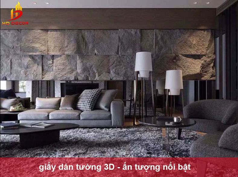 giấy dán tường 3D - ấn tượng nổi bật 
