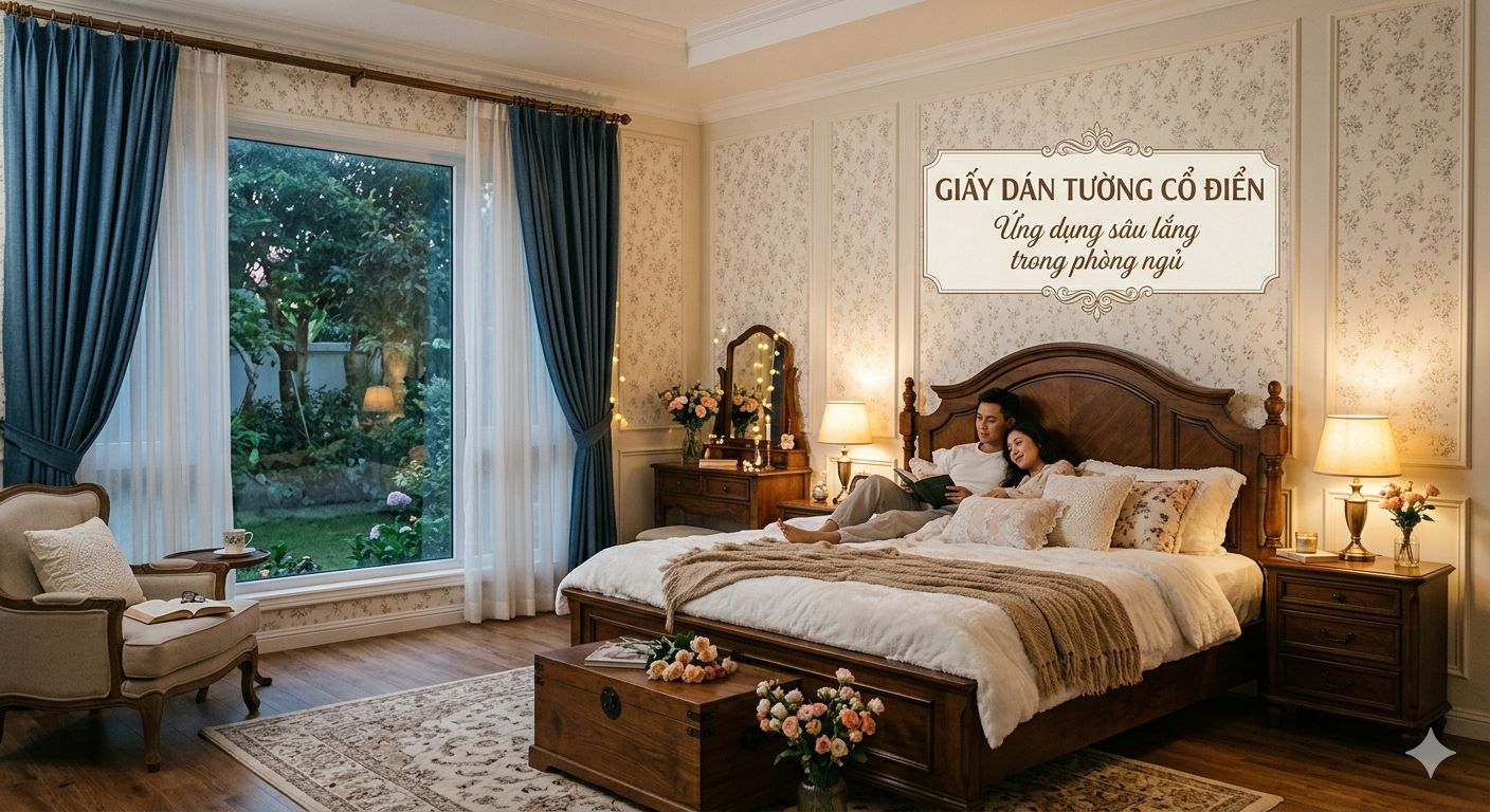 giấy dán tường cổ điển hàn quốc cho phòng ngủ