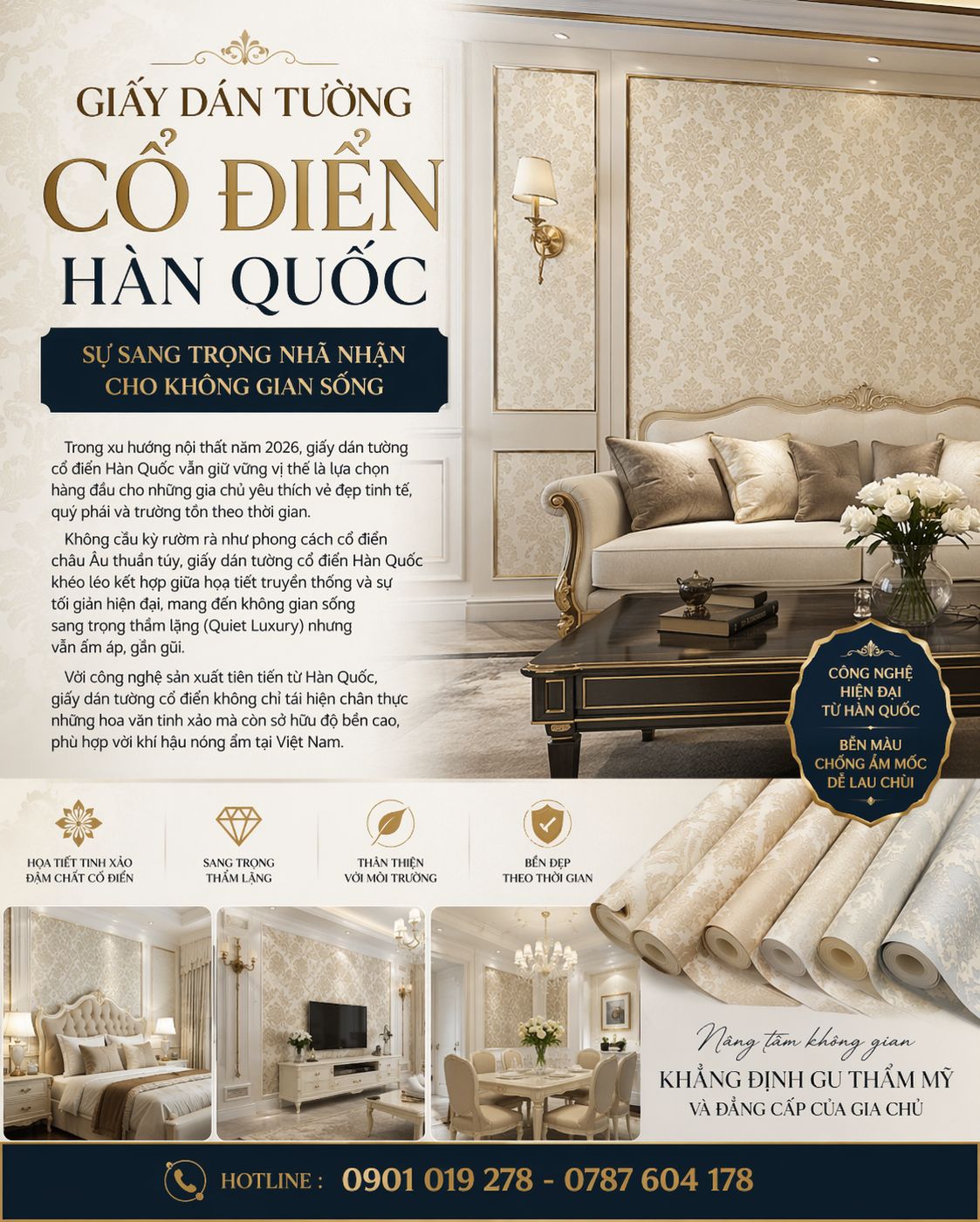 giấy dán tường  cổ điển hàn quốc 