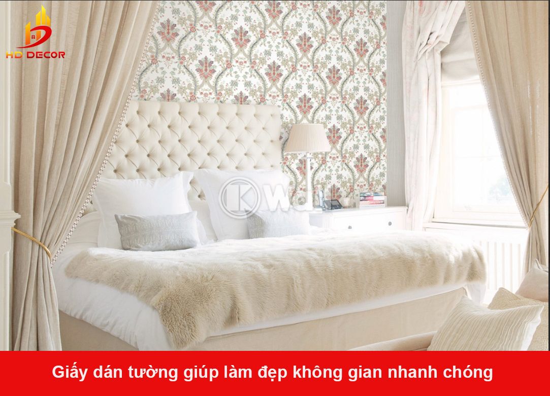 giấy dán tường giúp làm đẹp không gian nhanh chóng