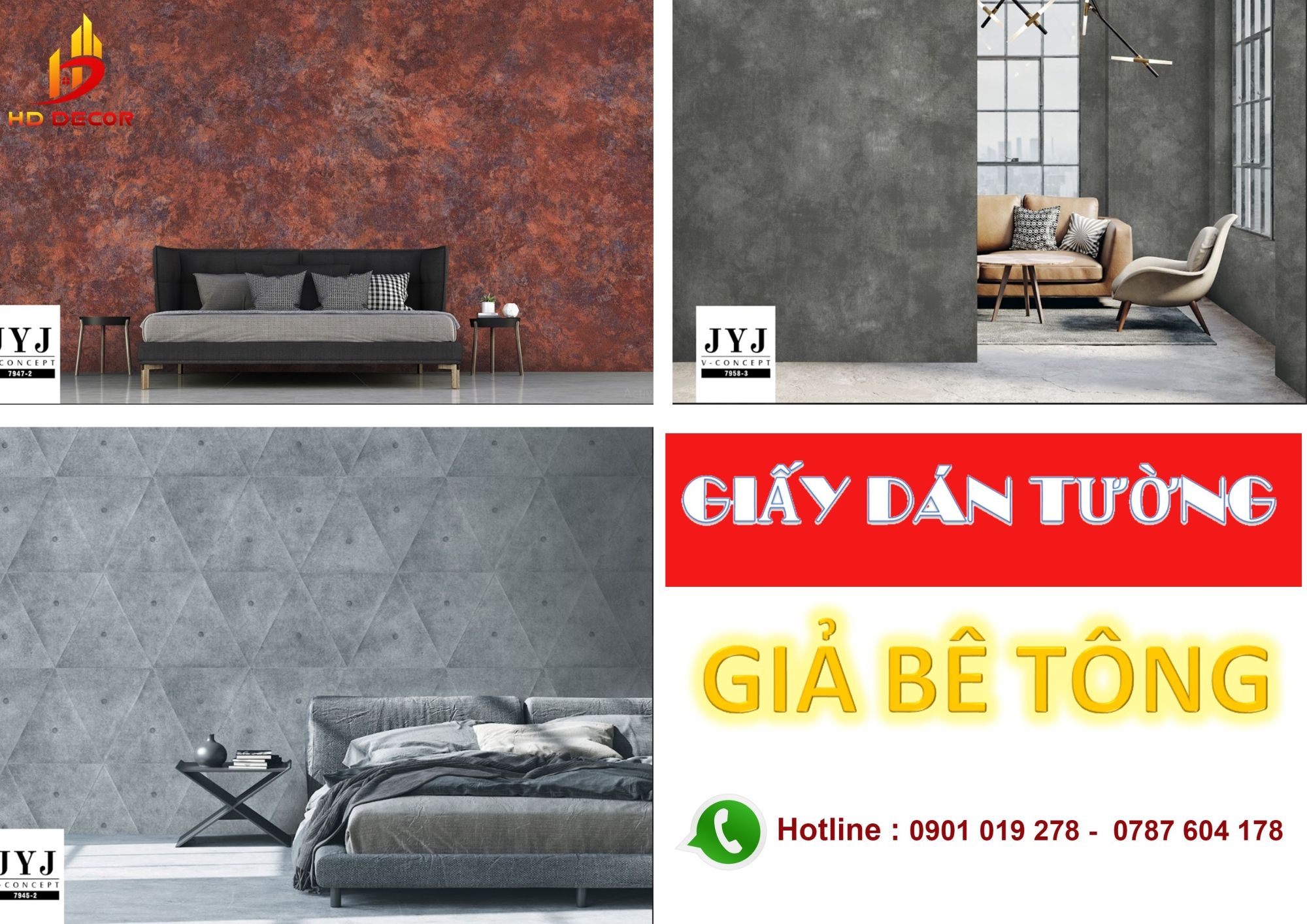 giấy dán tường giả đá