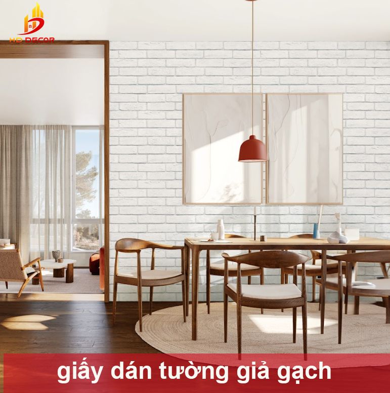 giấy dán tường giả gạch 