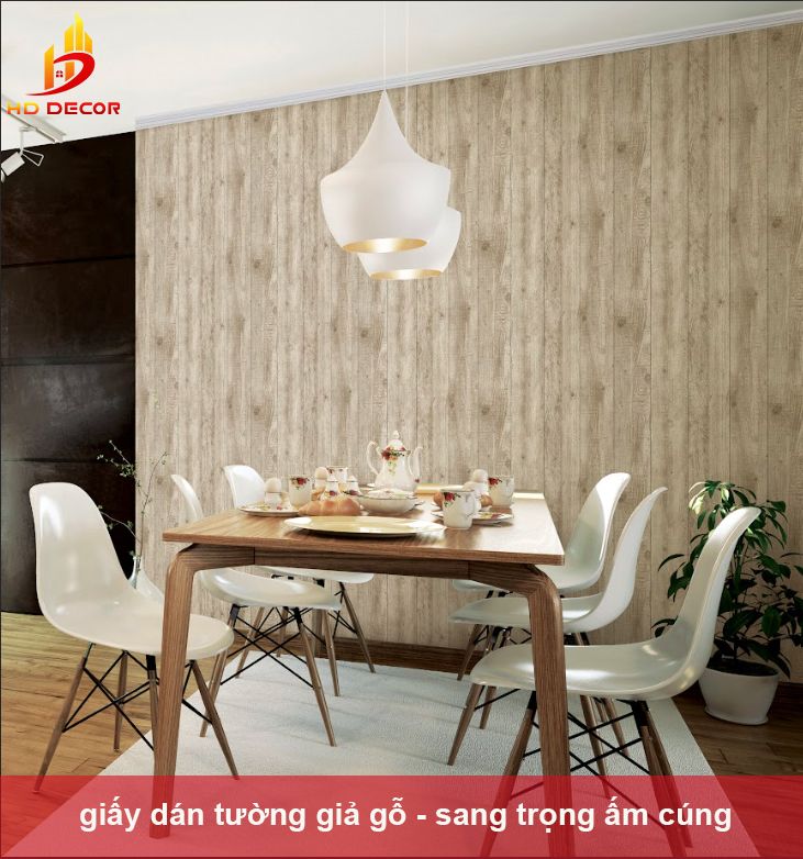 giấy dán tường giả gỗ - sang trọng ấm cúng 