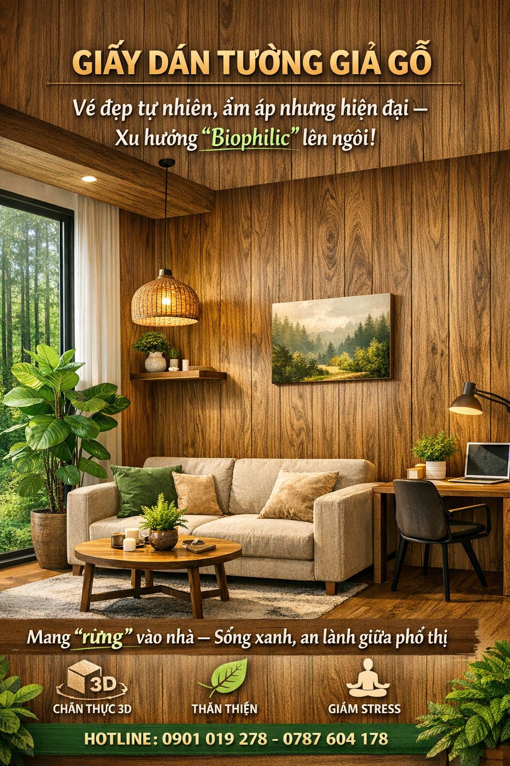 giấy dán tường giả gỗ Vẻ đẹp tự nhiên, ấm áp nhưng hiện đại – Xu hướng “Biophilic” lên ngôi