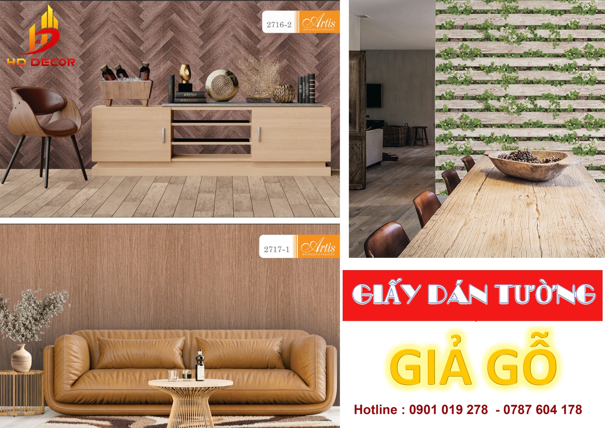 giấy dán tường giả gỗ giá rẻ 