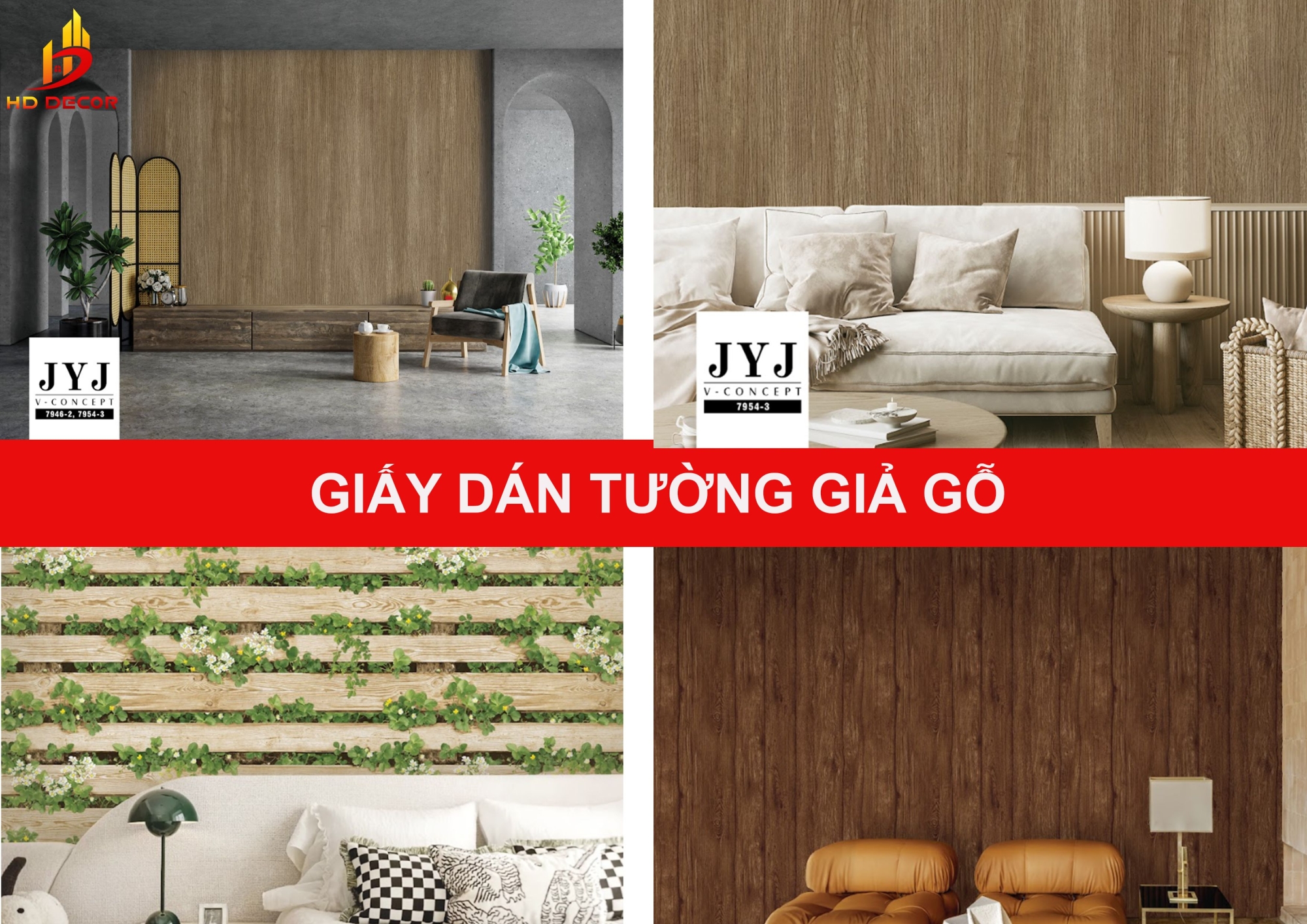 giấy dán tường giả gỗ 