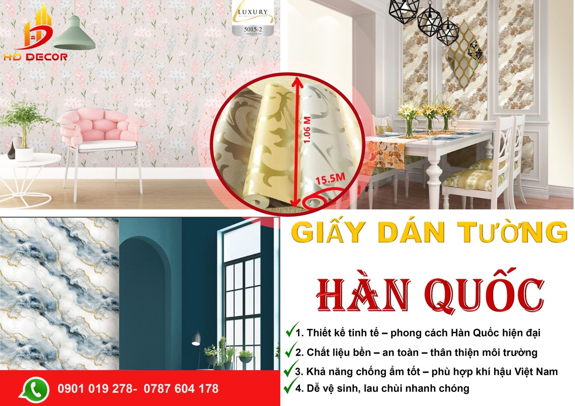 giấy dán tường hàn quốc
