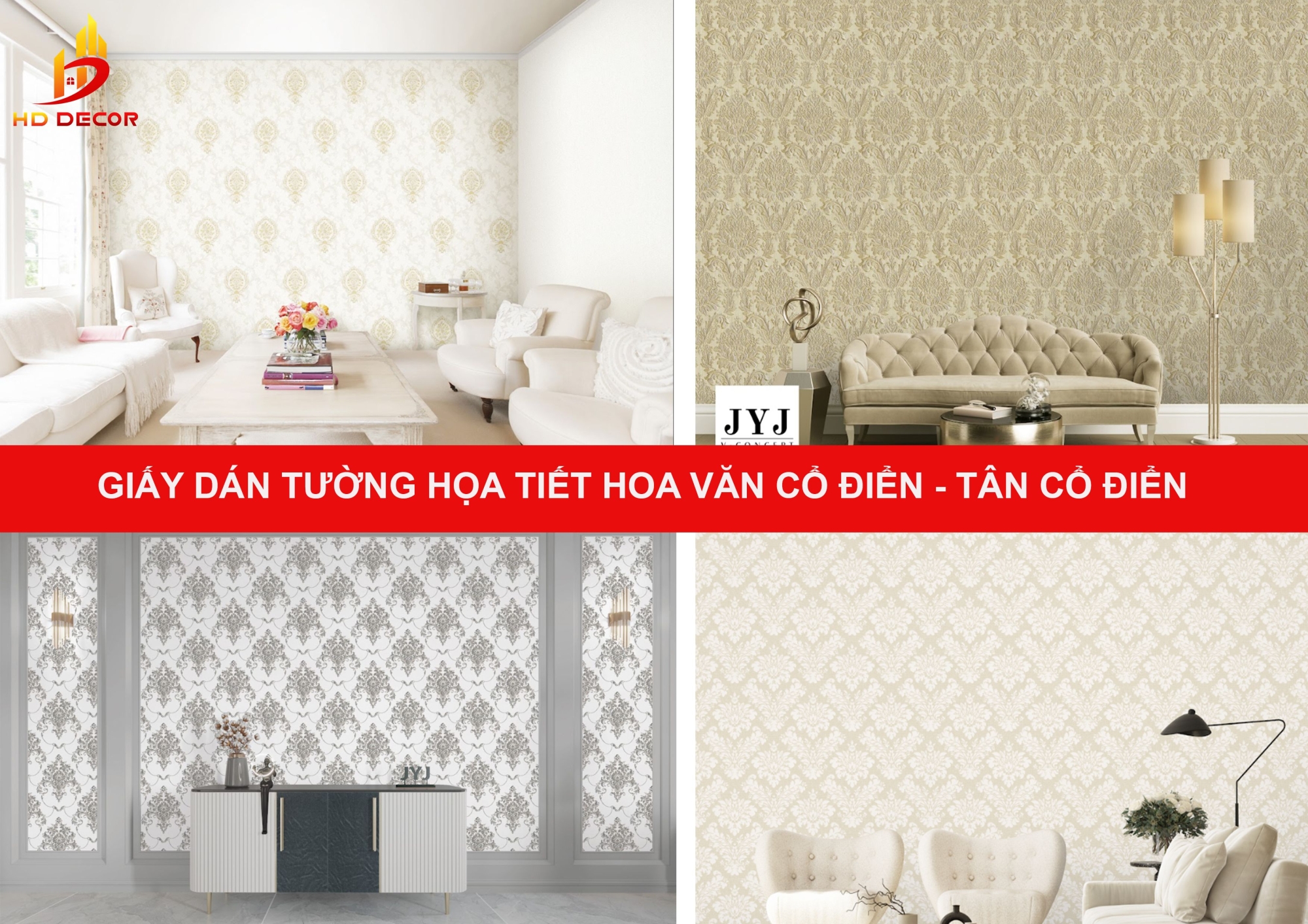 giấy dán tường hoa văn cổ điển - tân cổ điển 