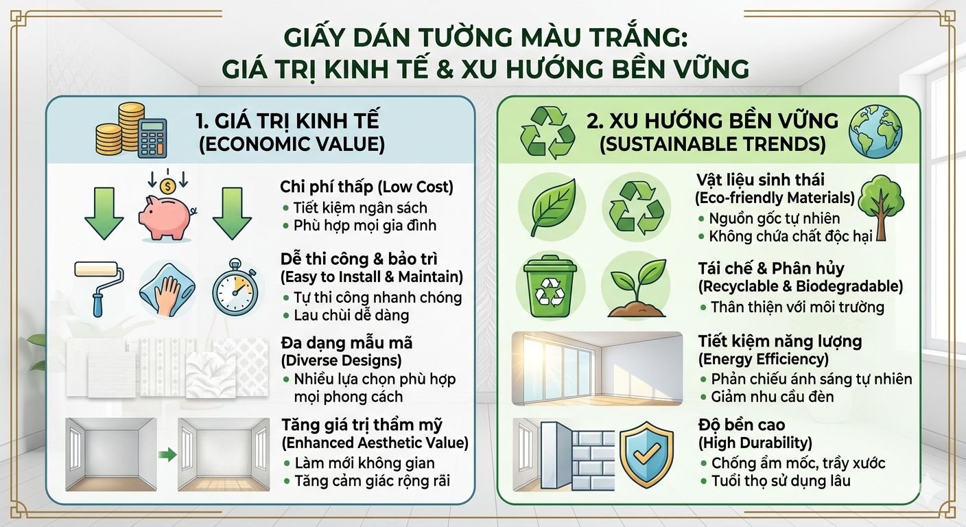 giấy dán tường màu trắng Giá trị kinh tế và xu hướng bền vững