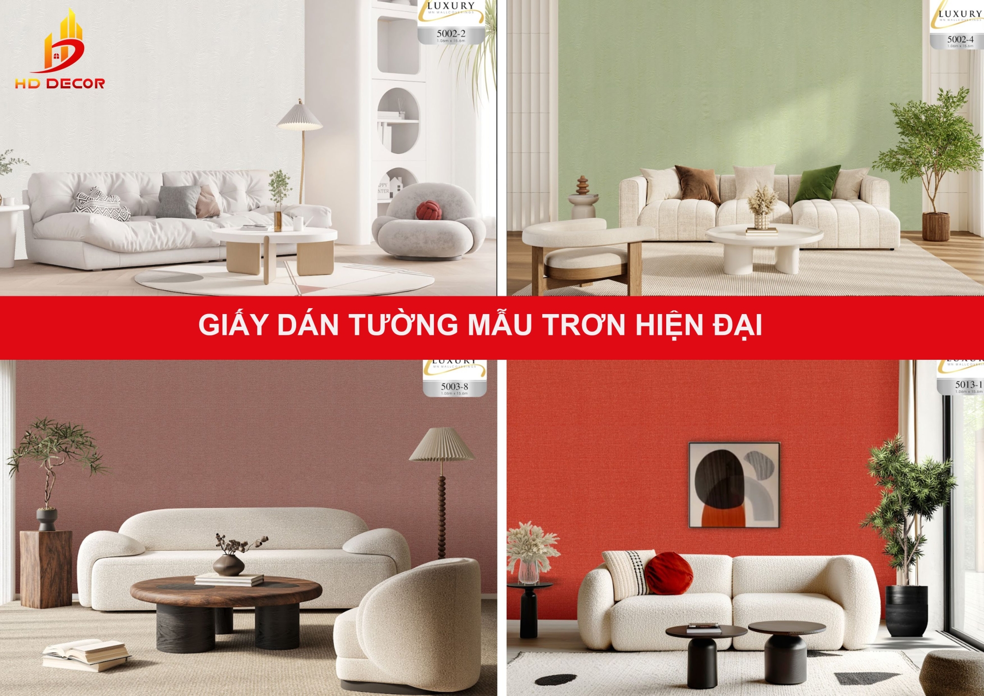 giấy dán tường mẫu trơn hiện đại 