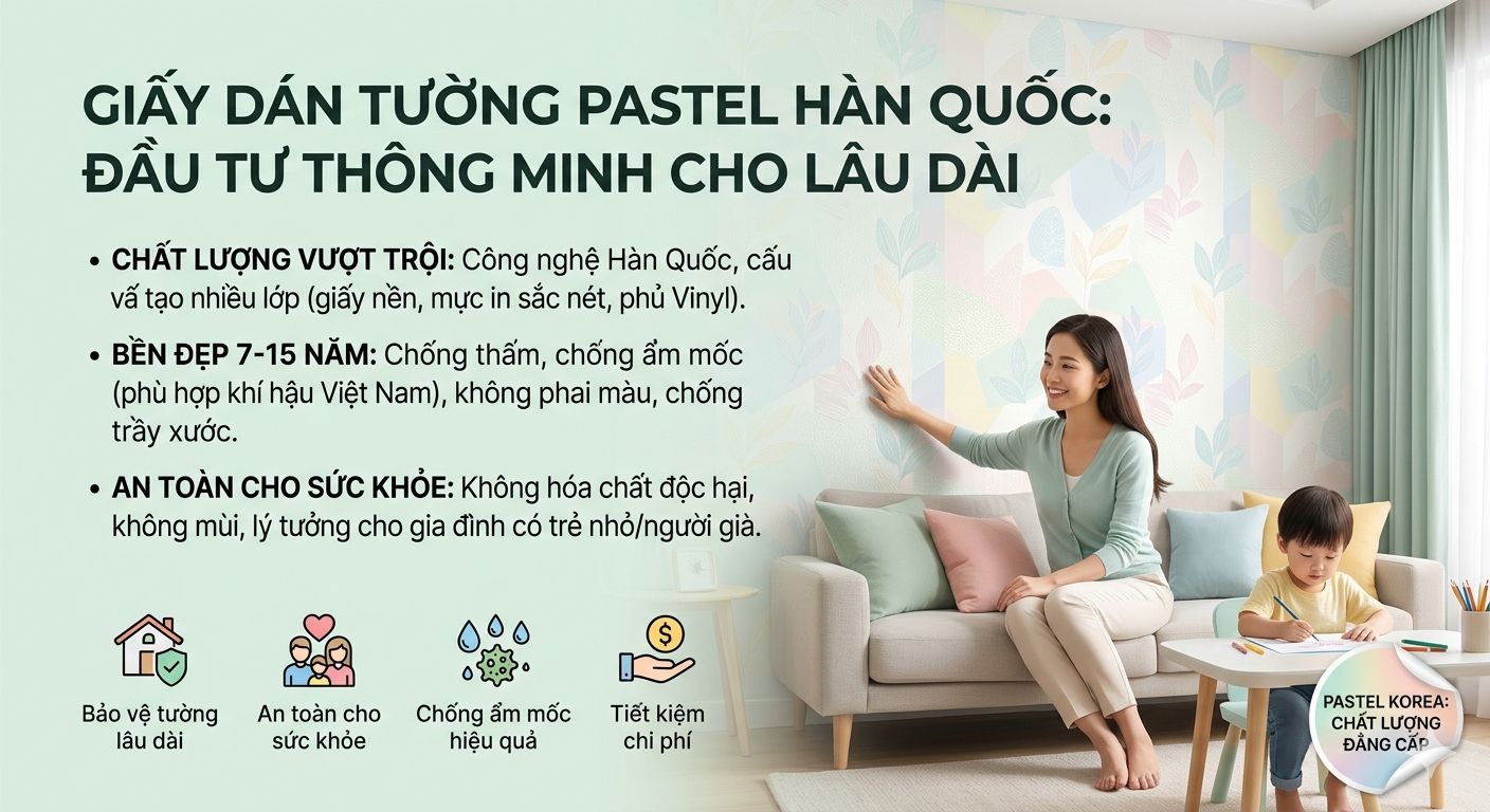 giấy dán tường pastel Chất lượng vượt trội – Đầu tư thông minh cho lâu dài