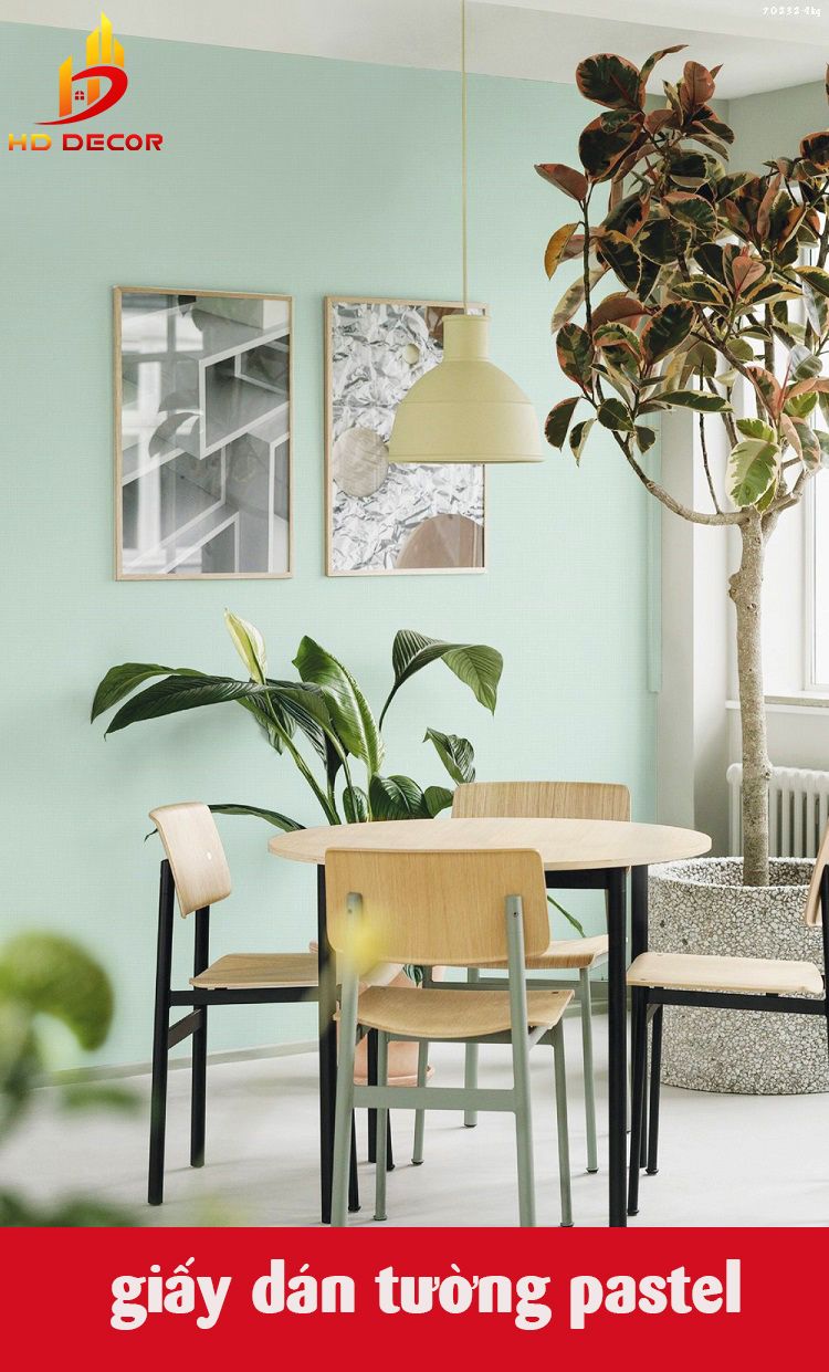 giấy dán tường pastel hàn quốc cho phòng ăn