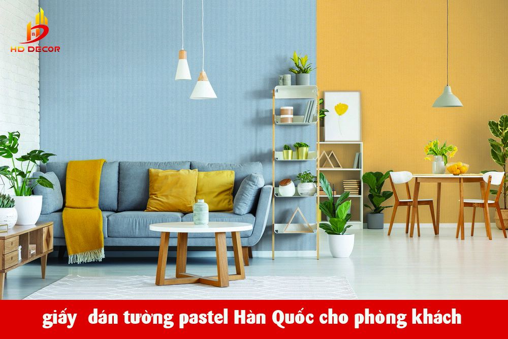 giấy dán tường pastel hàn quốc cho phòng khách