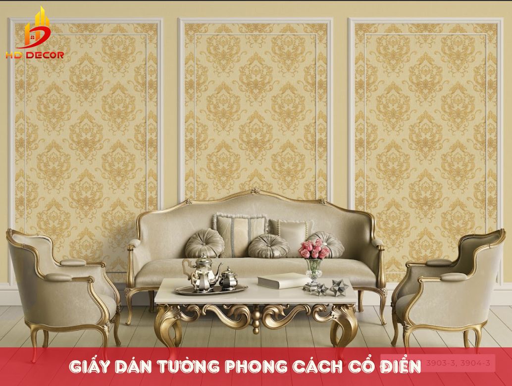 giấy dán tường phong cách cổ điển