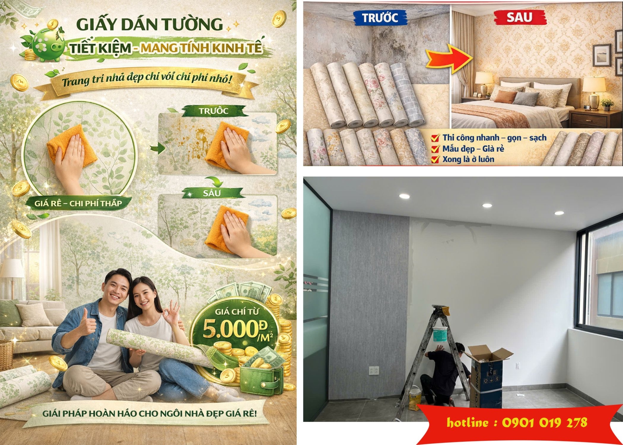 giấy dán tường tiết kiệm - mang tính kinh tế 
