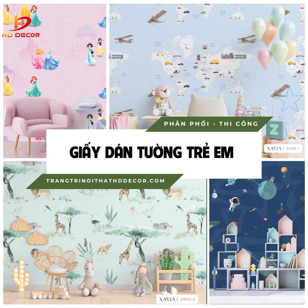 giấy dán tường trẻ em 