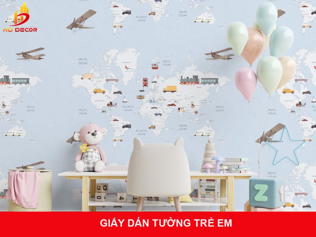 giấy dán tường trẻ em 