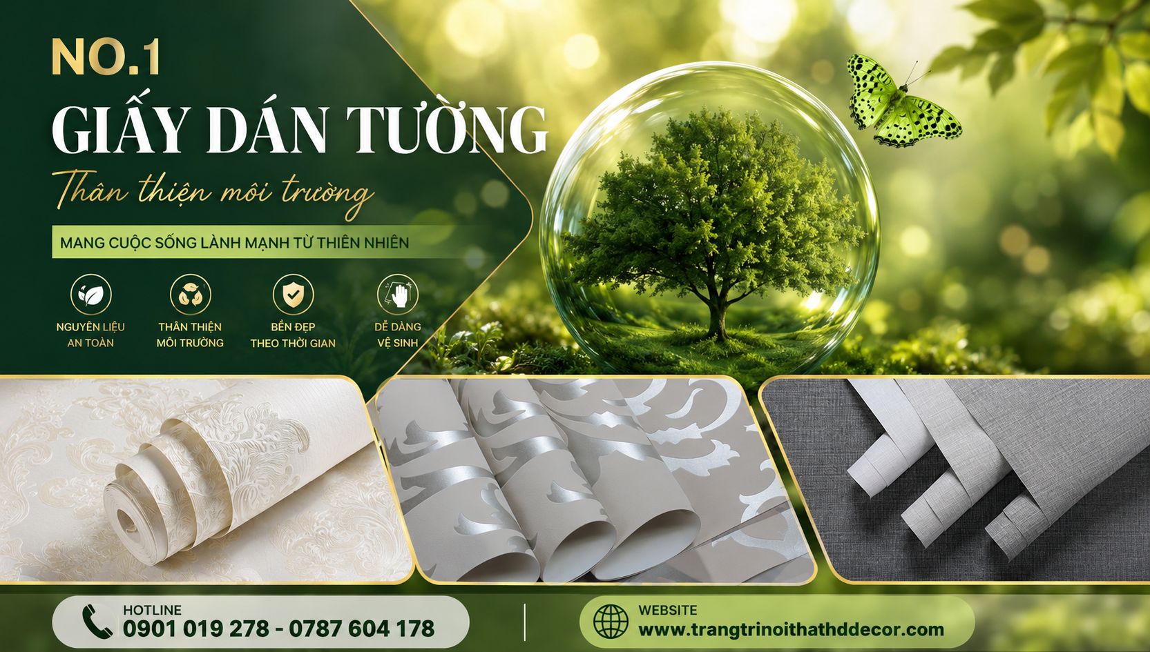 giấy dán tường an toàn thân thiện với môi trường
