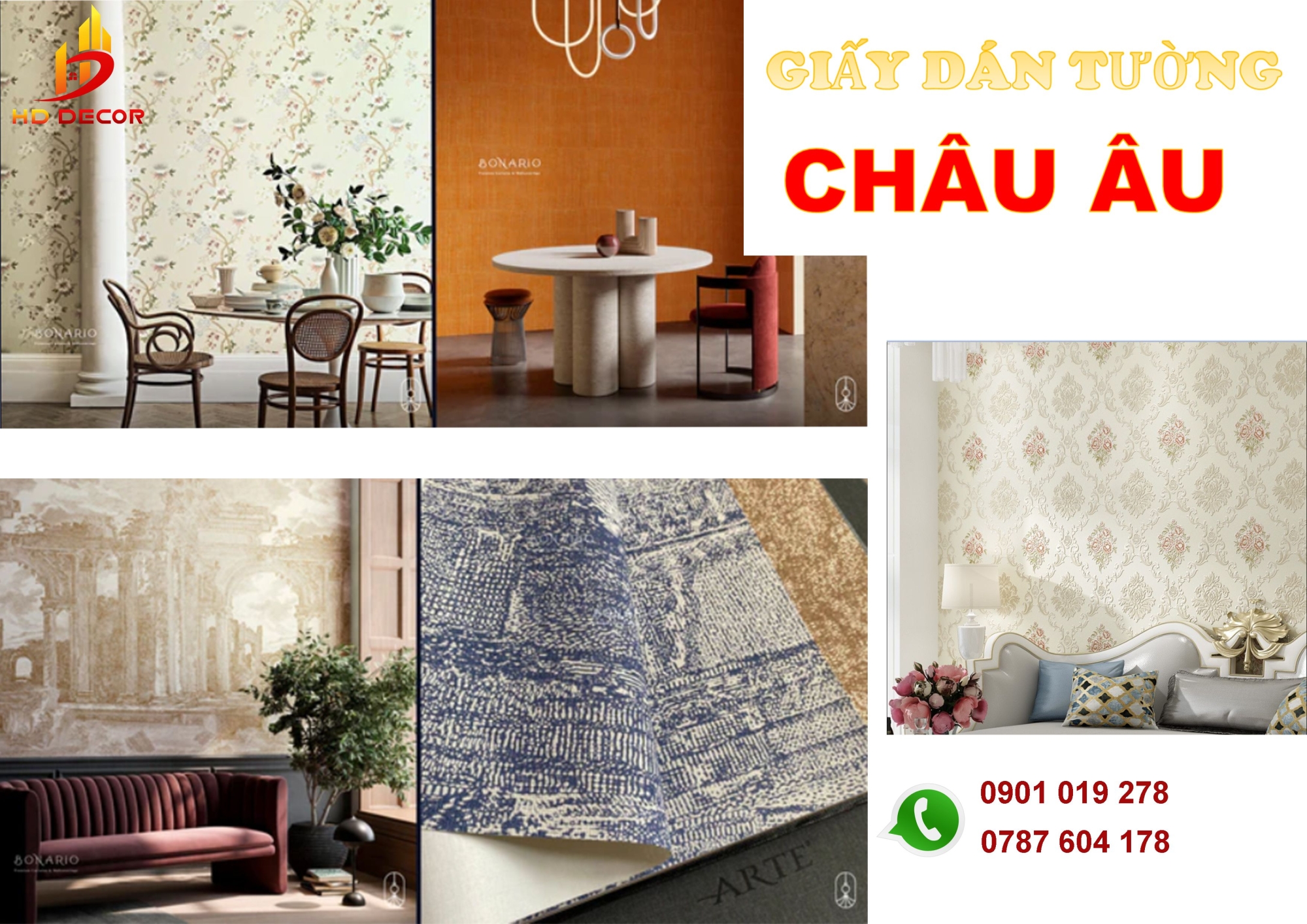 giấy dán tường châu âu
