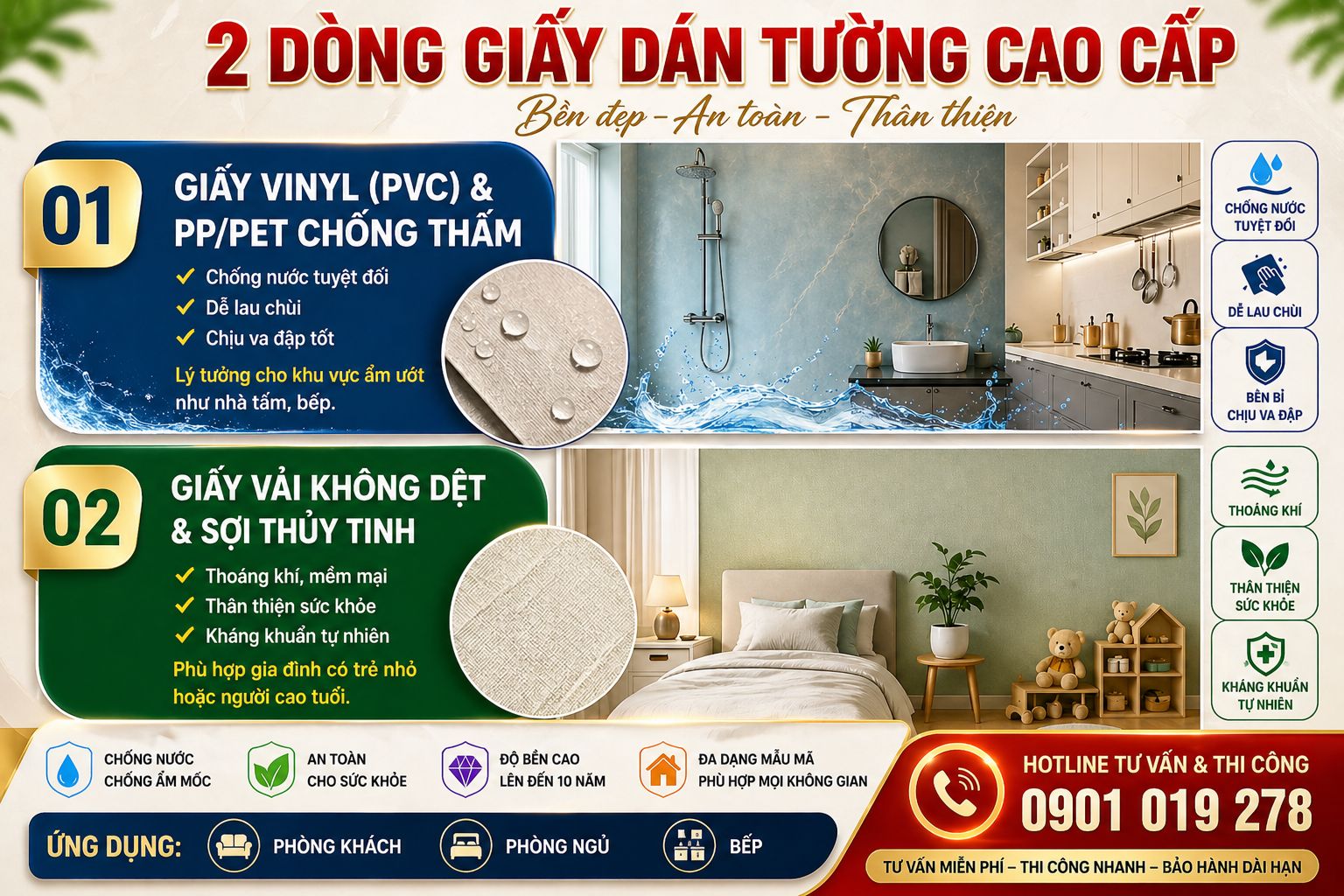 giấy dán tường chống ẩm 