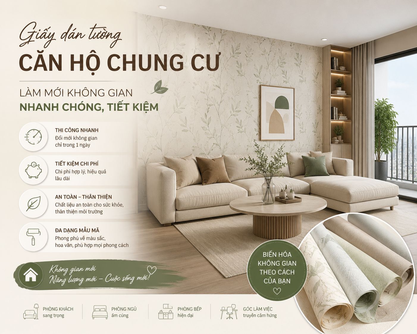 giấy dán tường chung cư