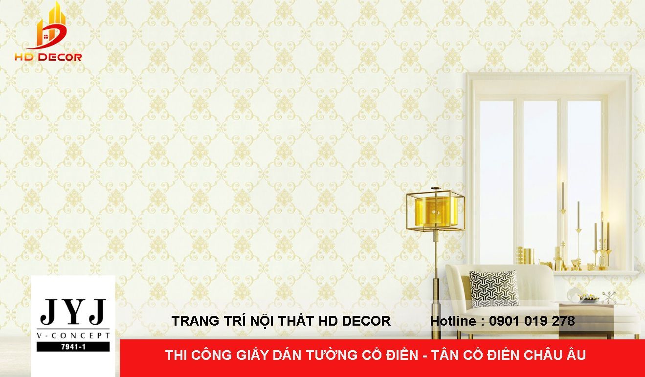 giấy dán tường tân cổ điển châu âu 