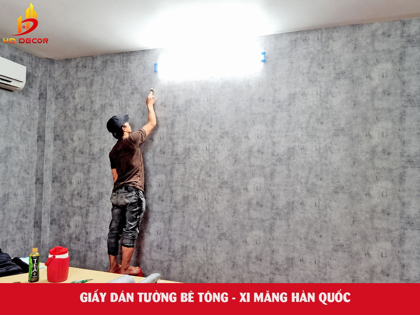 thi công giấy dán tường hàn quốc