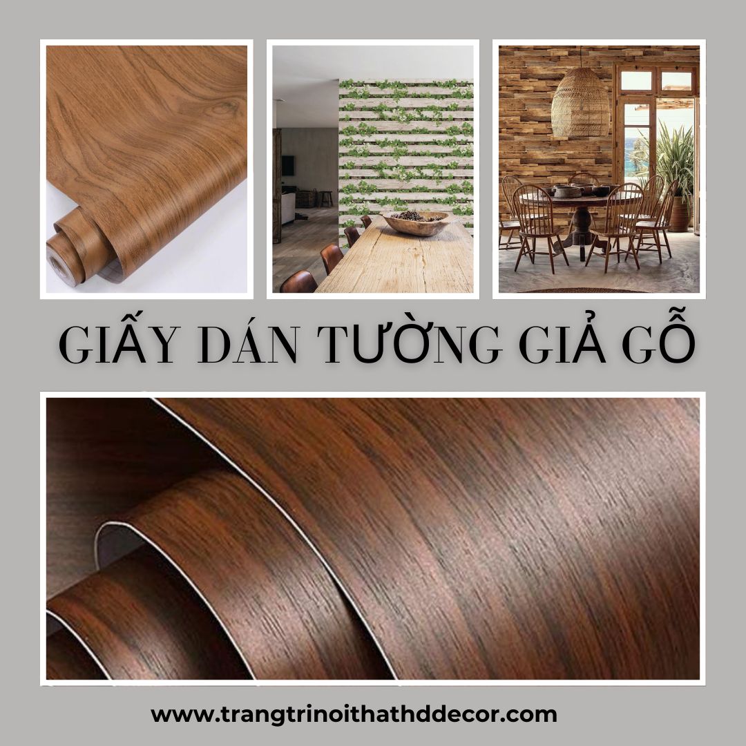 giấy dán tường vân gỗ giá rẻ 