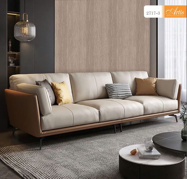 giấy dán tường giả gỗ phòng khách 
