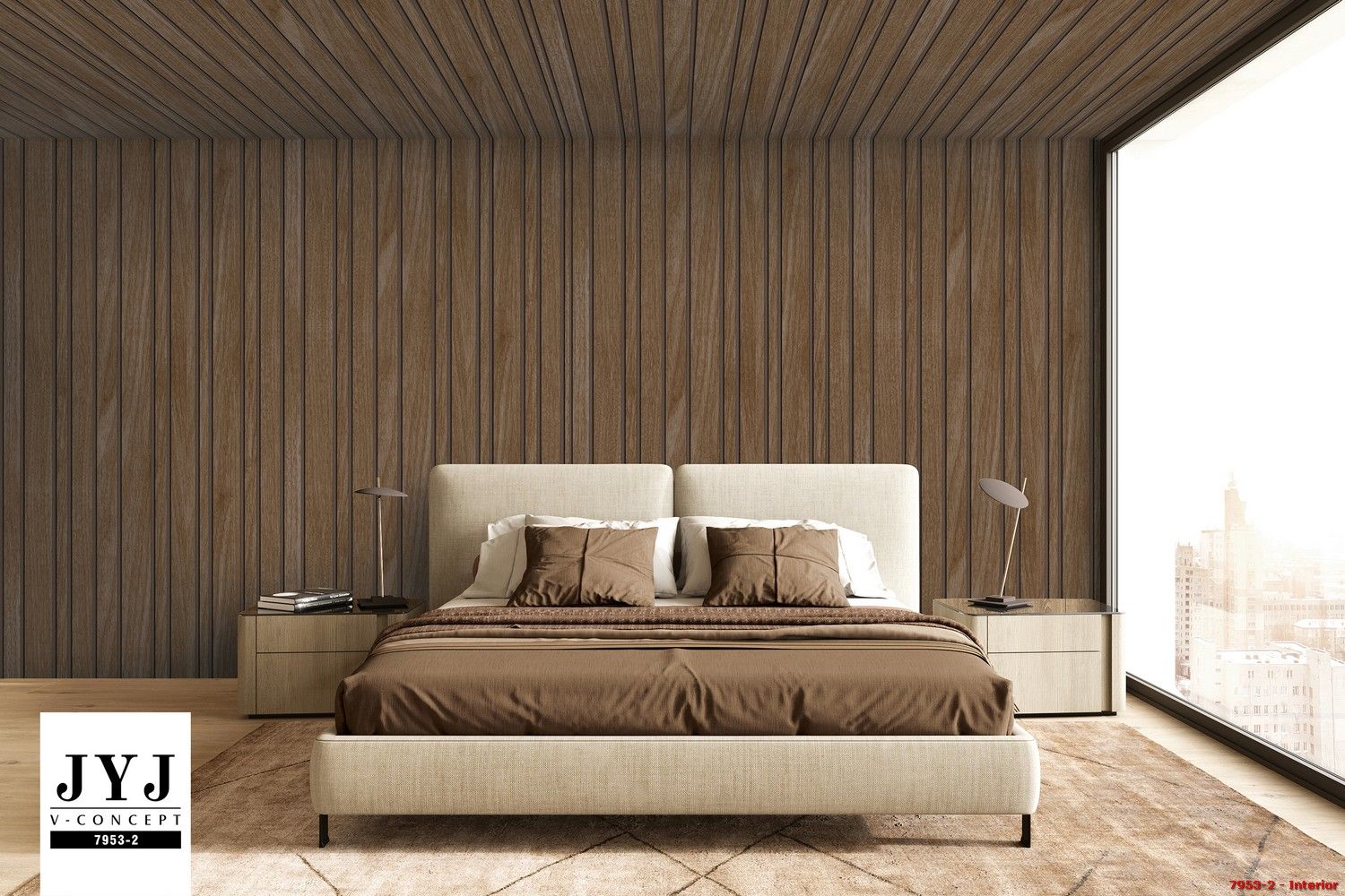 giấy dán tường giả gỗ phòng ngủ
