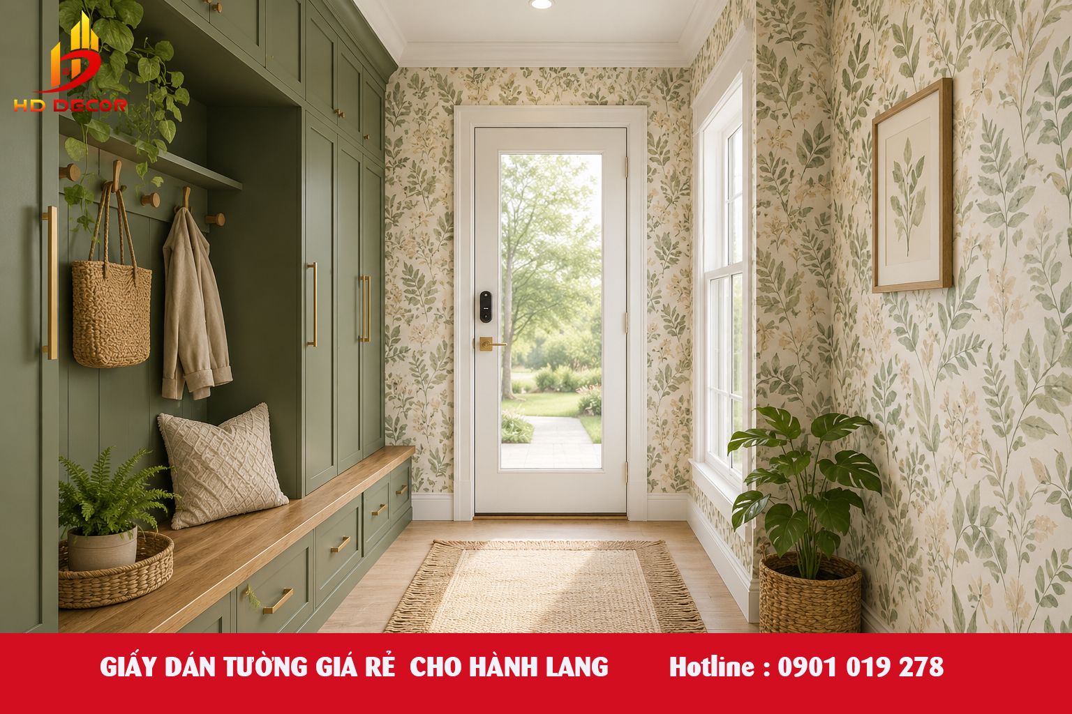 giấy dán tường giá rẻ cho hành lang 