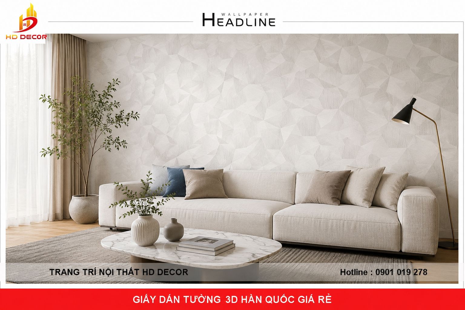 giấy dán tường giả xi măng phòng khách 