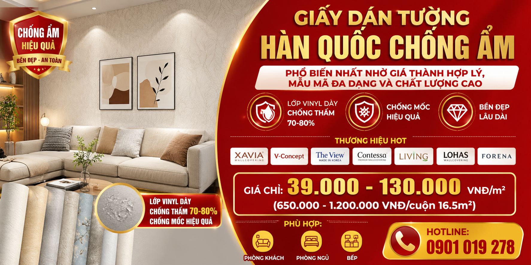 giấy dán tường HÀN QUỐC chống ẩm 
