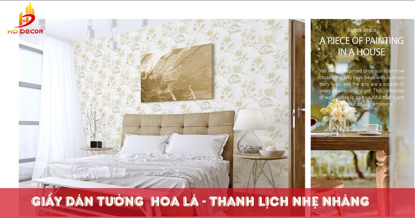 giấy dán tường hoa lá - thanh lịch nhẹ nhàng