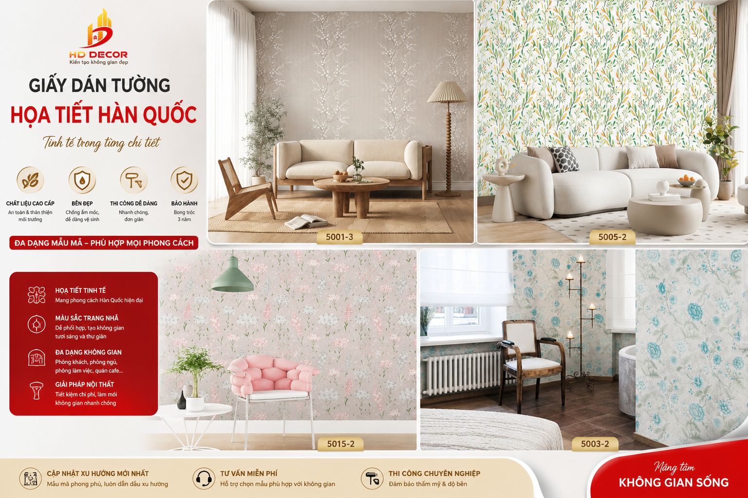 giấy dán tường họa tiết hàn quốc