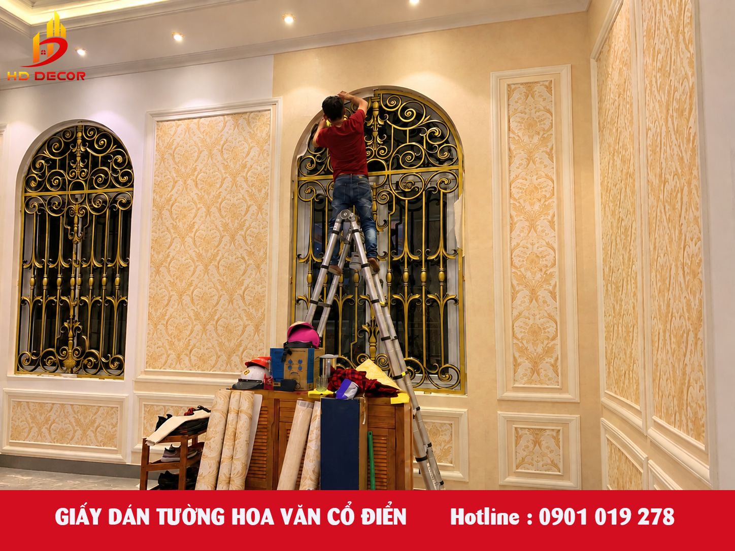 giấy dán tường hoa văn cổ điển